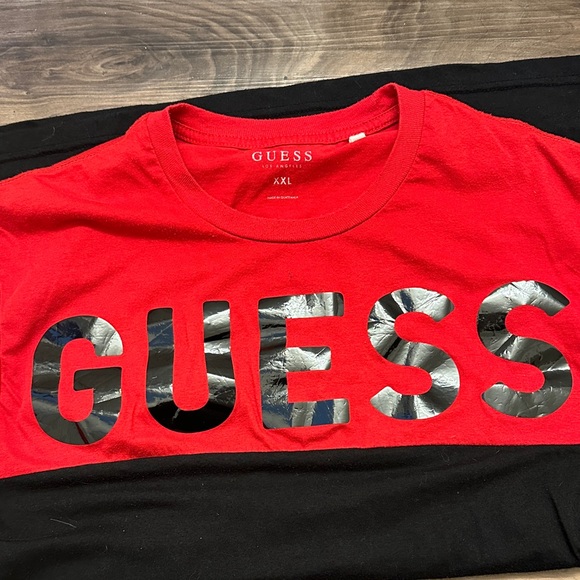 Guess Red and Black Logo Tee - Picture 4 of 4